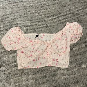 Off the shoulder floral crop top